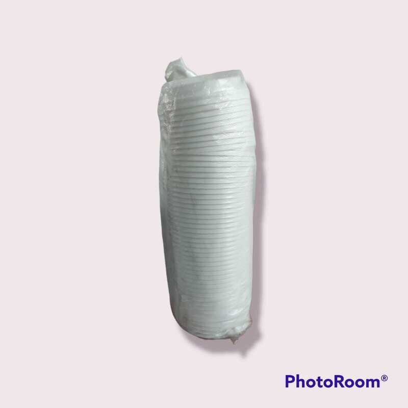 Tapa plastica vaso carton 9 onz x 50 und