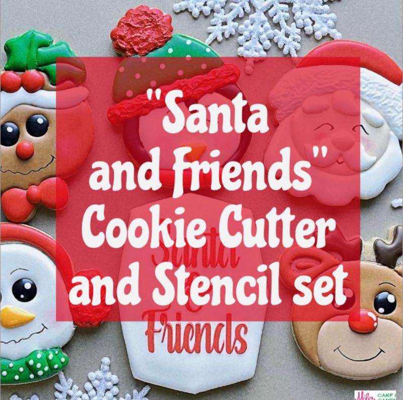 Presale- Cookie Cutters & Stencil 7pc Set Used In “Santa and Friends" Class. Sold As Sets. (CUTTERS & STENCIL ONLY. NOT THE CLASS)