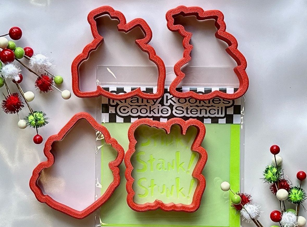 Grinch Cookie Cutters & Stencil Set