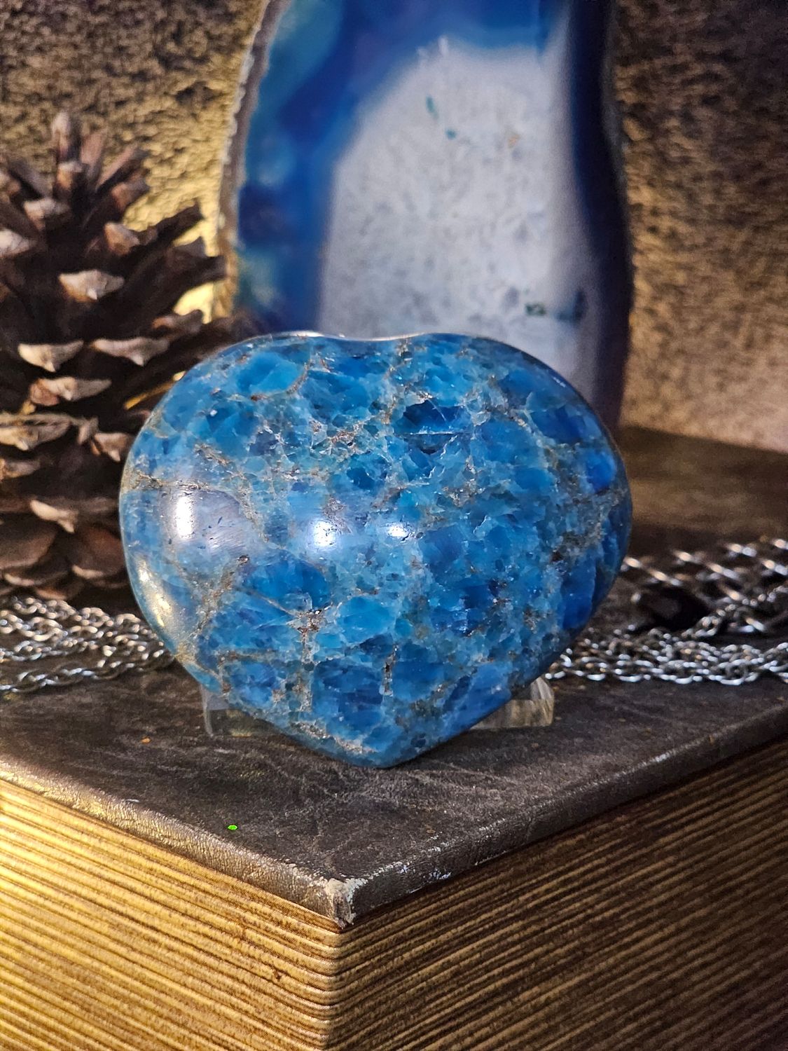 Blue Apatite Heart