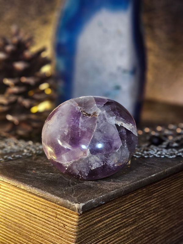 Chevron Amethyst Palm Stone