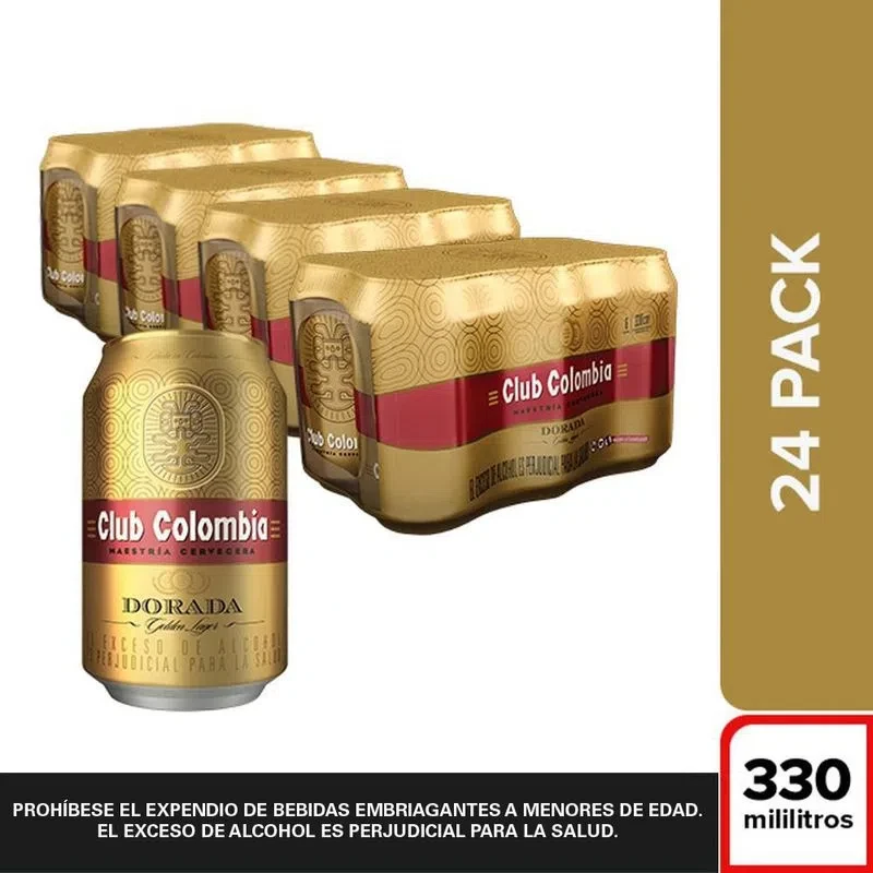 Cerveza club colombia dirada 330 ml lata caja x 24