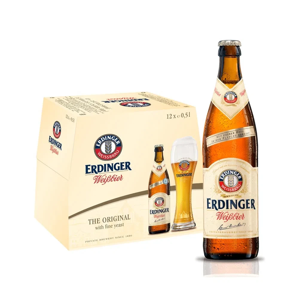 Cerveza erdinger botella 500 ml caja x 12