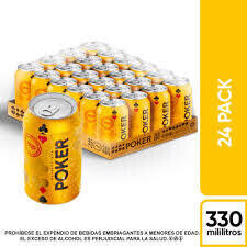 Cerveza Póker lata x 330 ml caja x 24