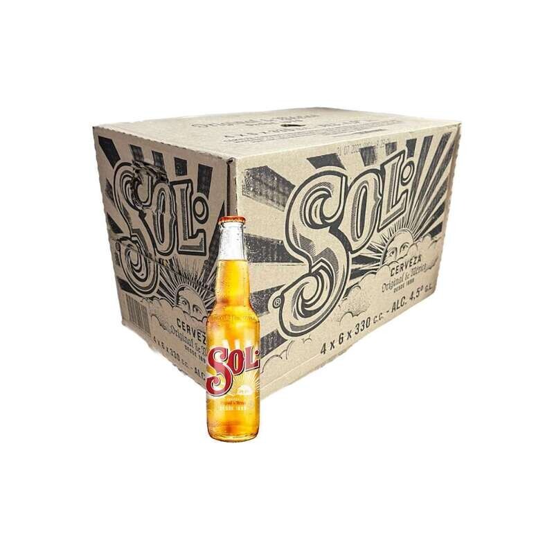 Cerveza sol bot 330 ml caja x 24