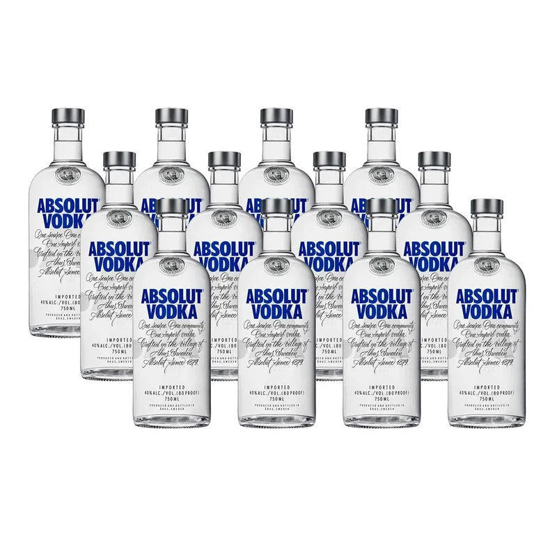 Vodka Absolut Botella caja x 12