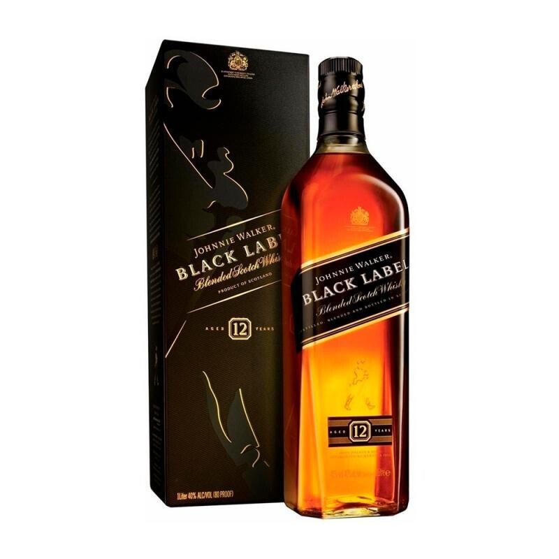 Whisky Black Label Johnnie Walker litro caja x 24