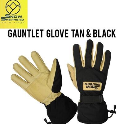 Snowshepherd Gauntlet Gloves Tan and Black