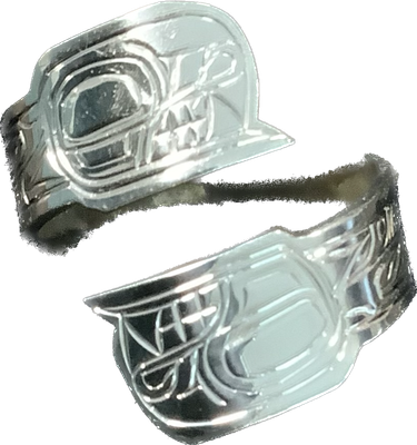 Killer Whale Adjustable Silver Ring