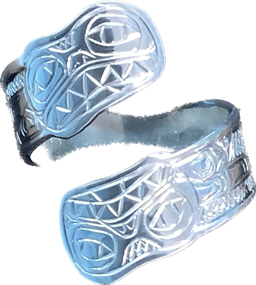 Shark Silver Adjustable Ring