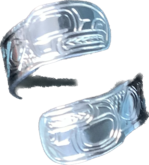 Salmon Adjustable Silver Ring