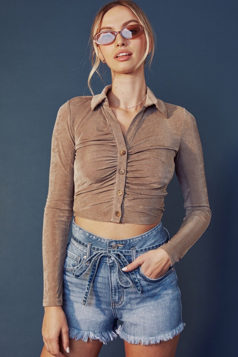 Kancan Tie Denim Shorts