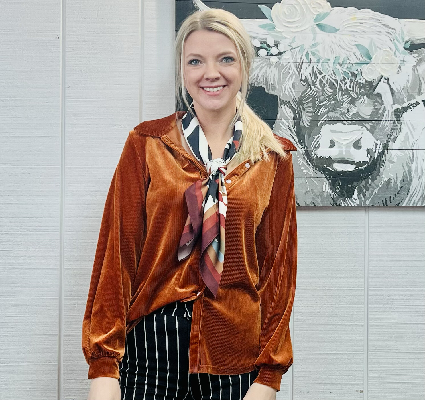 Loose Velvet Button Down