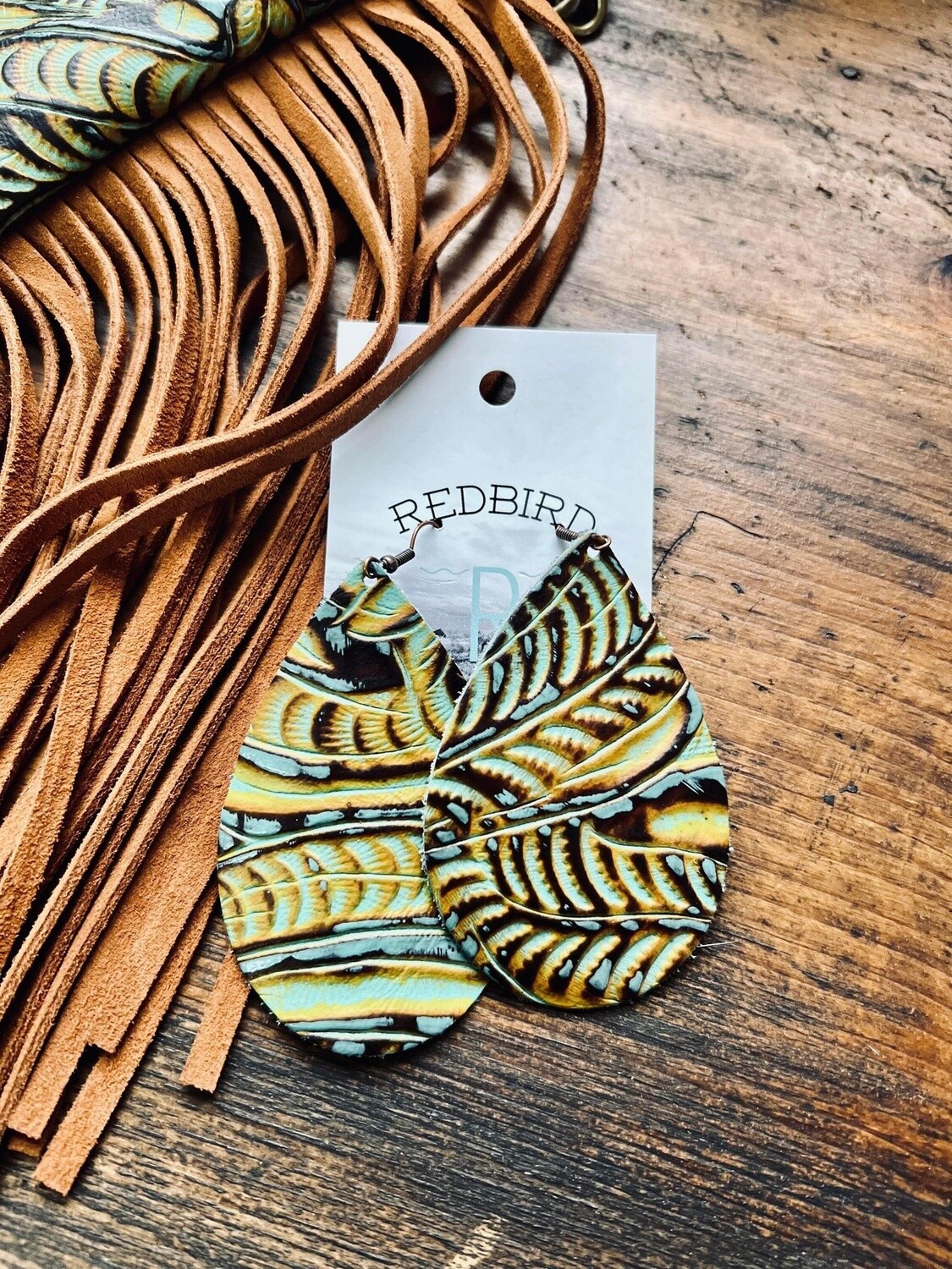 Dallas Turquoise Leather Earrings