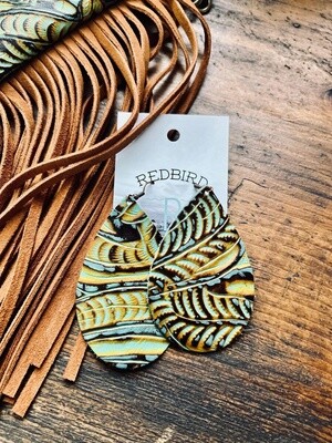 Dallas Turquoise Leather Earrings