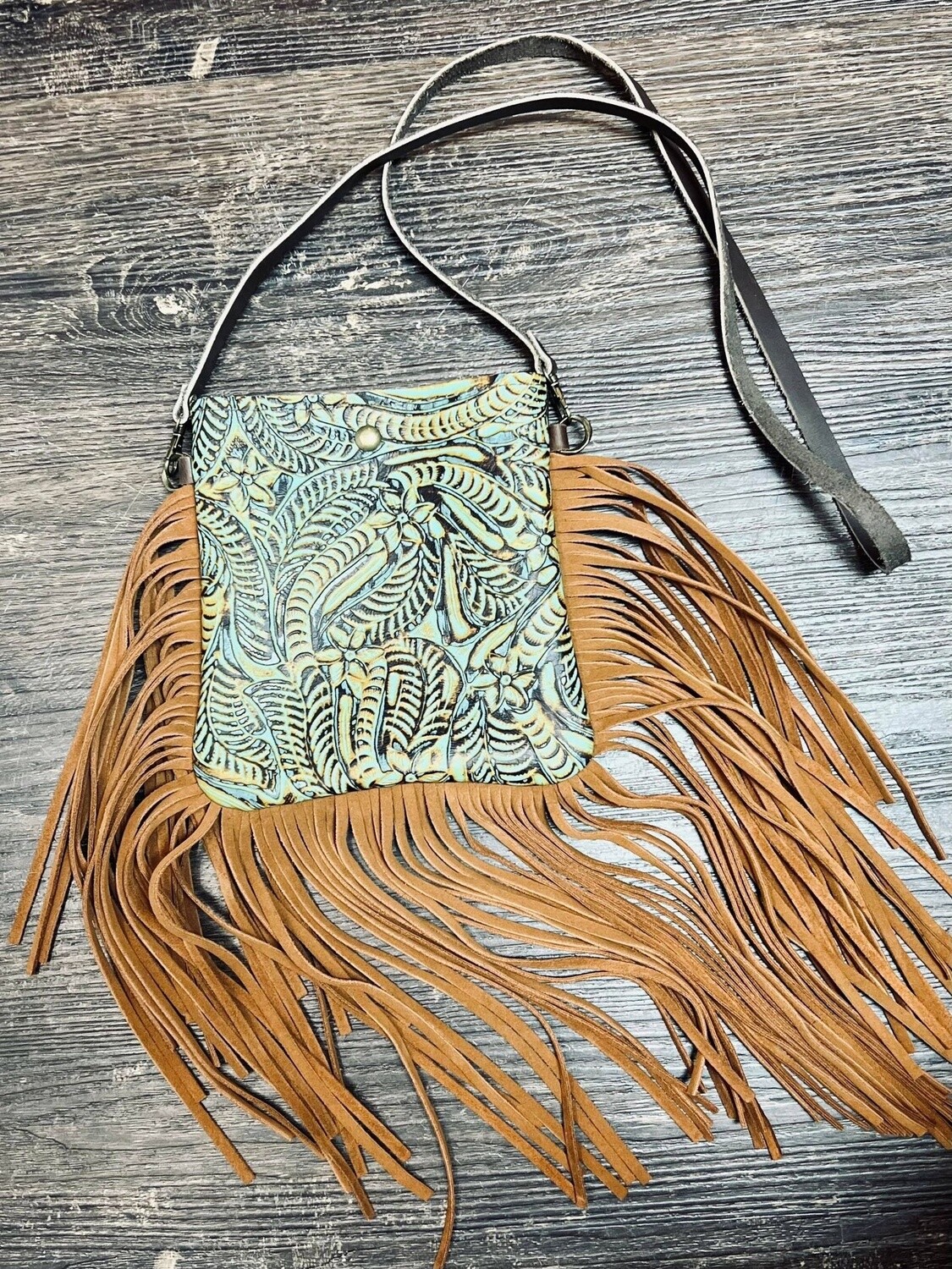 Dallas Turquoise Fringe Crossbody