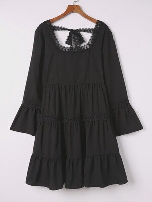 Lace Trim Swing Dress- Plus