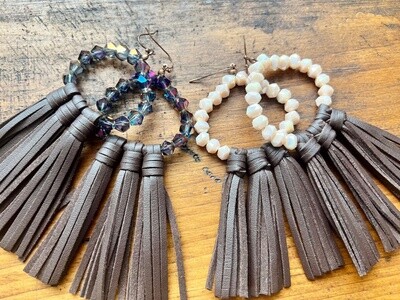 Willa Leather Tassel Earrings