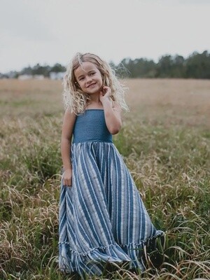 Denim Stripe Maxi Dress