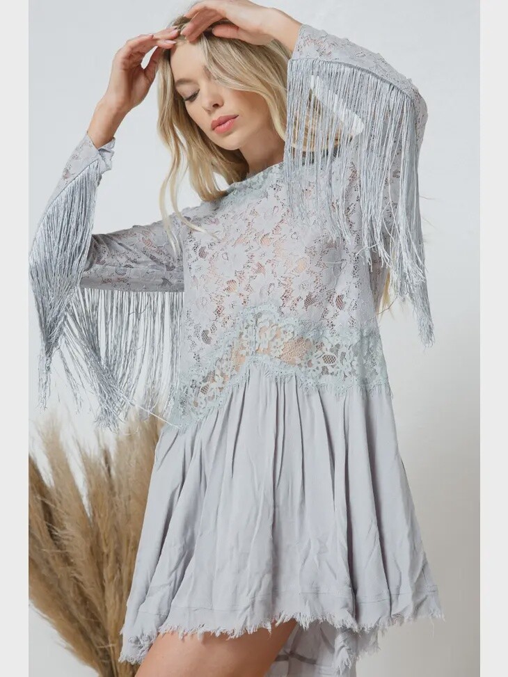 Boho Lace Tunic Dress