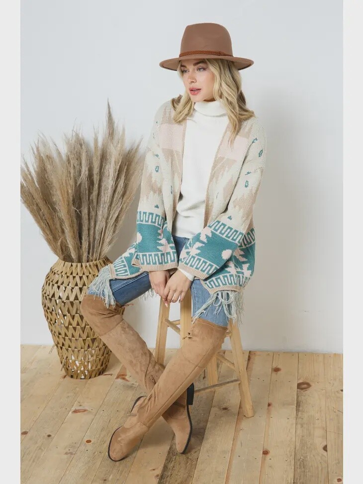 Aztec Fringe Sweater