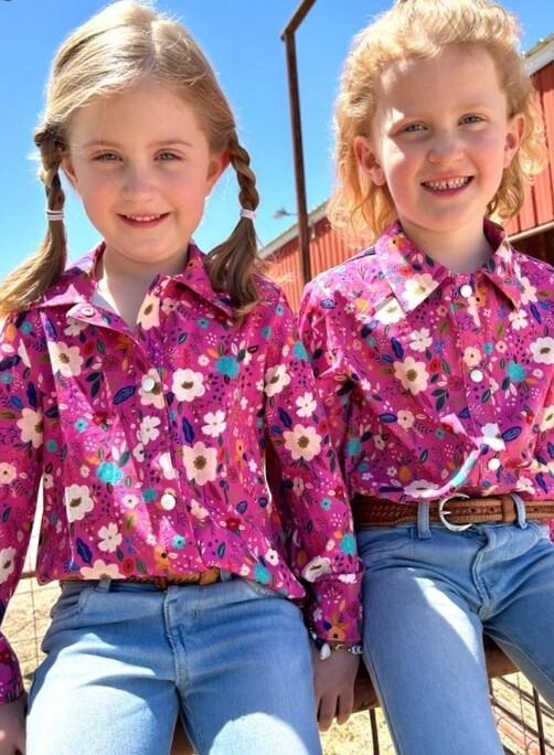 Flower Power Kids Pearl Snap