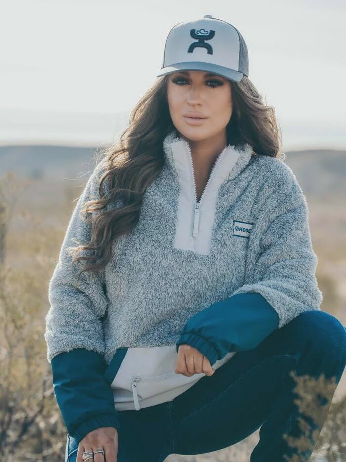 Hooey Ladies Grey Heather Fleece Pullover