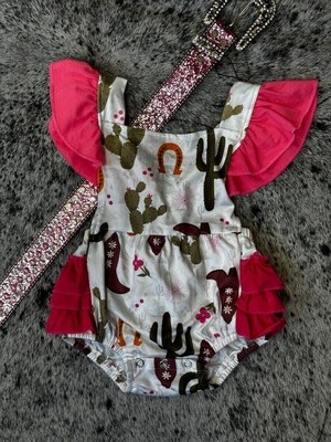 Cactus Boots Bubble Romper