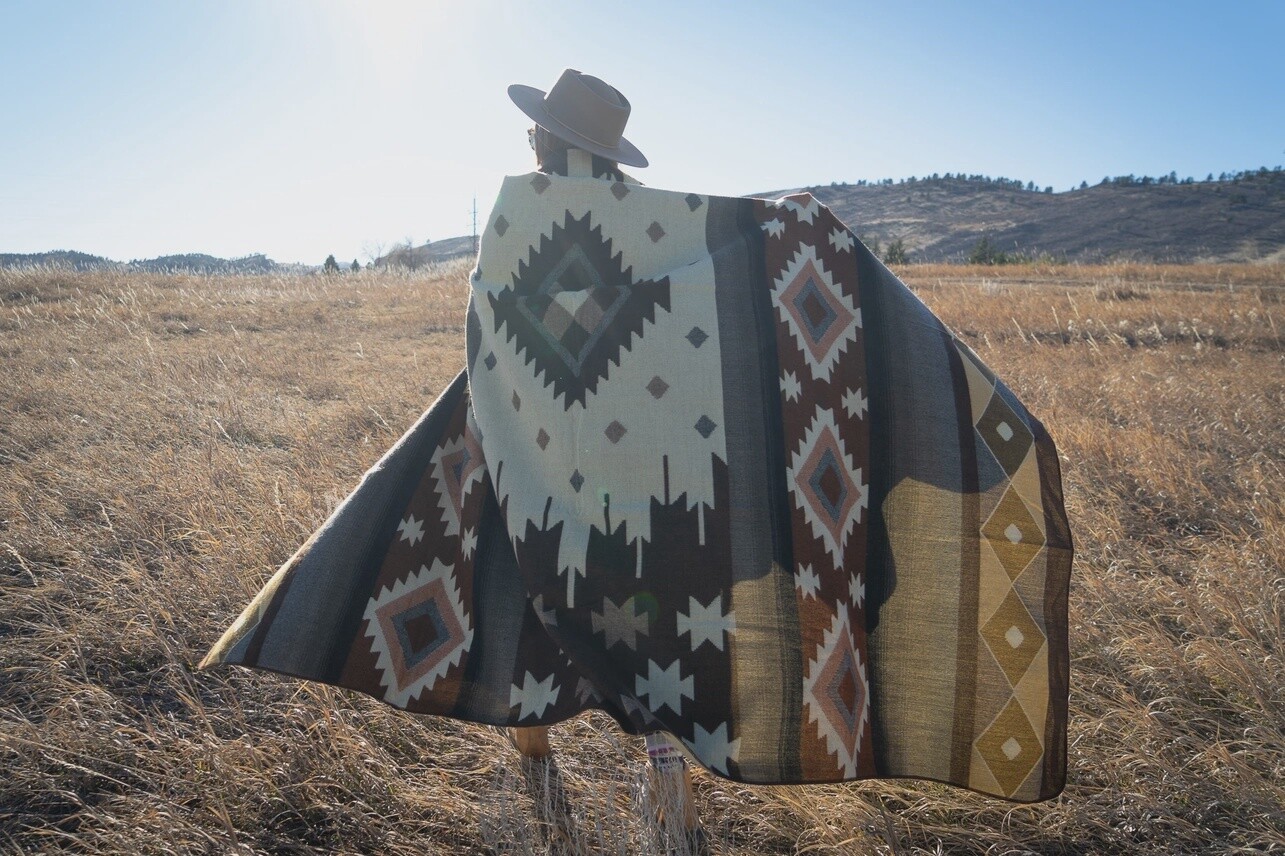 Andean Alpaca Wool Blanket - Mojave Brown