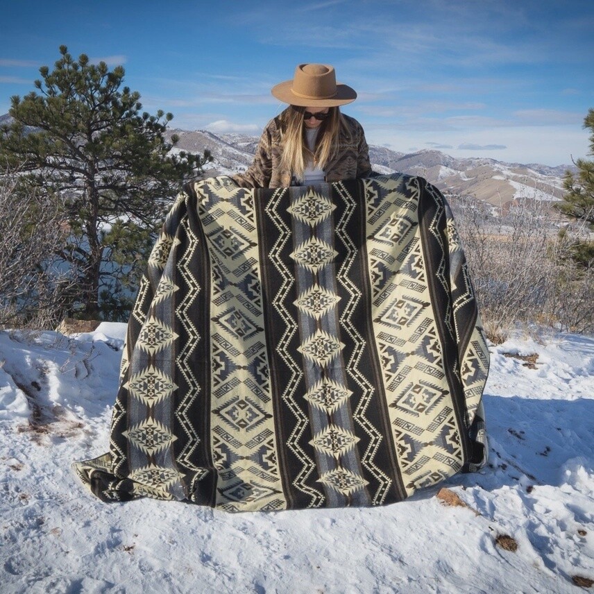 Andean Alpaca Wool Blanket - Slate