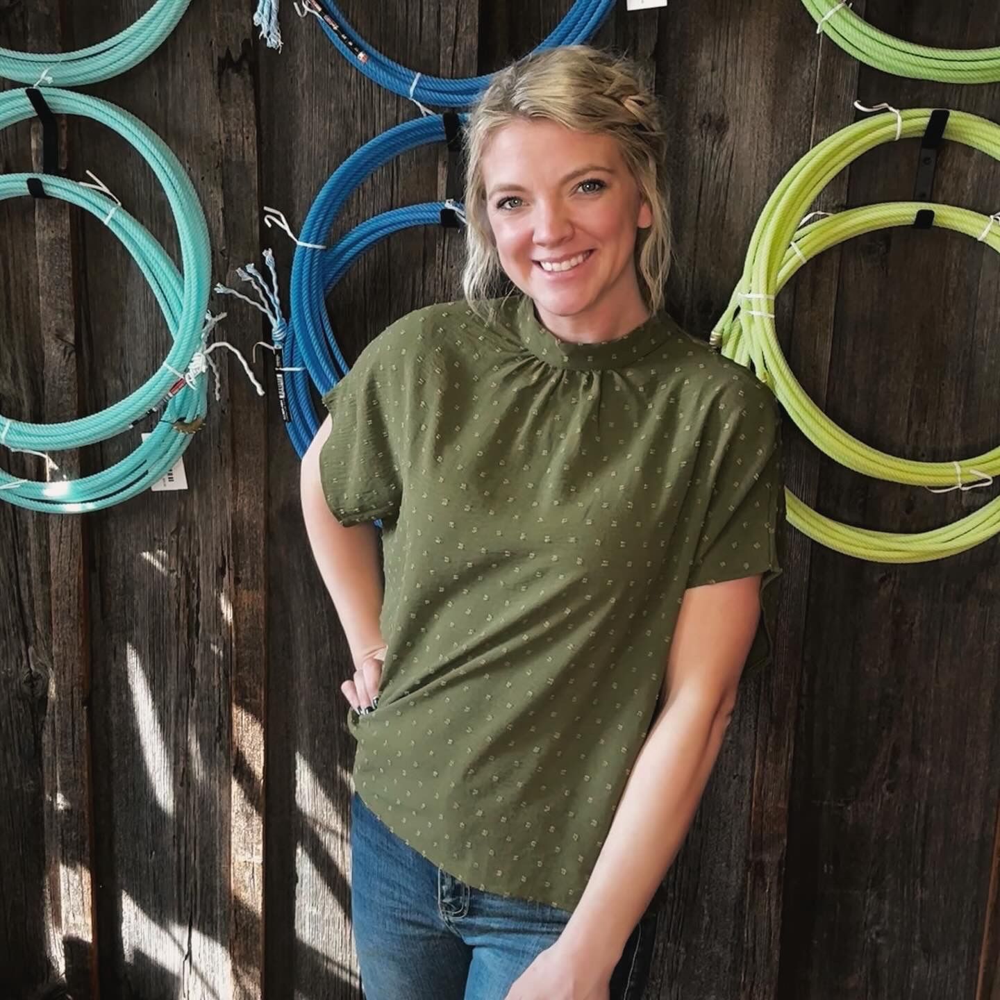 Swiss Dot Mock Neck Top