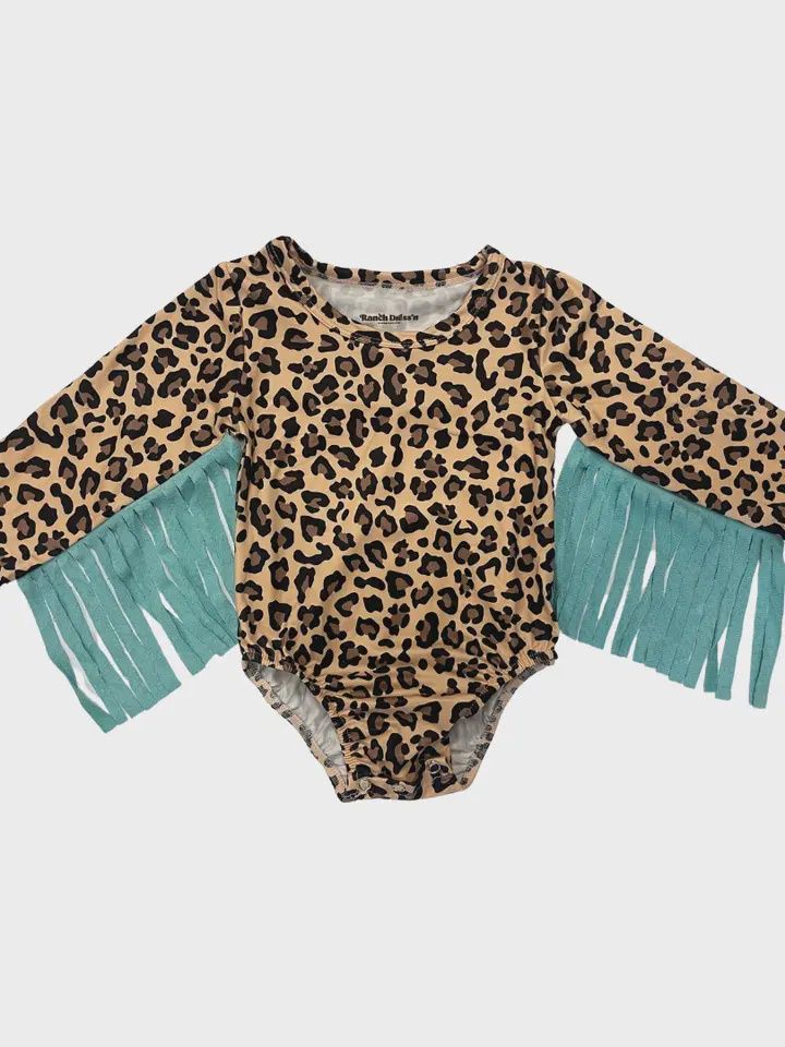 Leopard Fringe Infant/Toddler Bodysuit