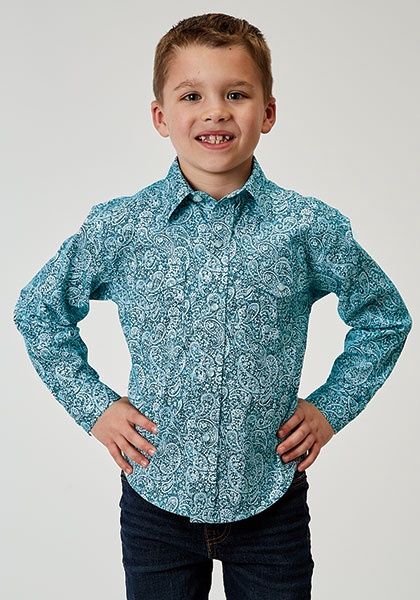 1944 Stretch Poplin - Teal Paisley -2108GR