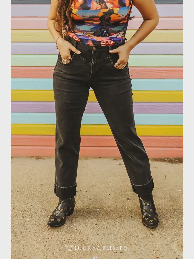 Black 90s Vintage Tummy Control Jeans