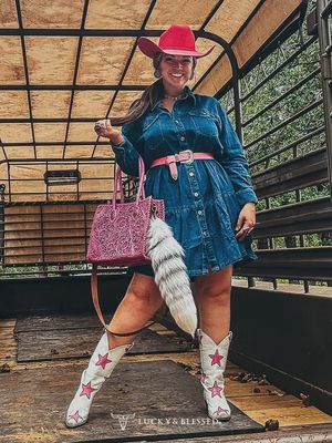 Denim Button Down Layered Dress