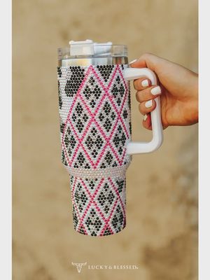 White Rhinestone 40oz Tumbler