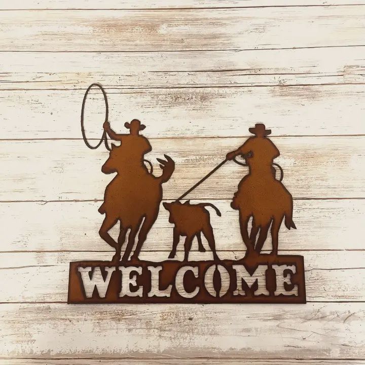 Team Roper Welcome Rodeo Sign