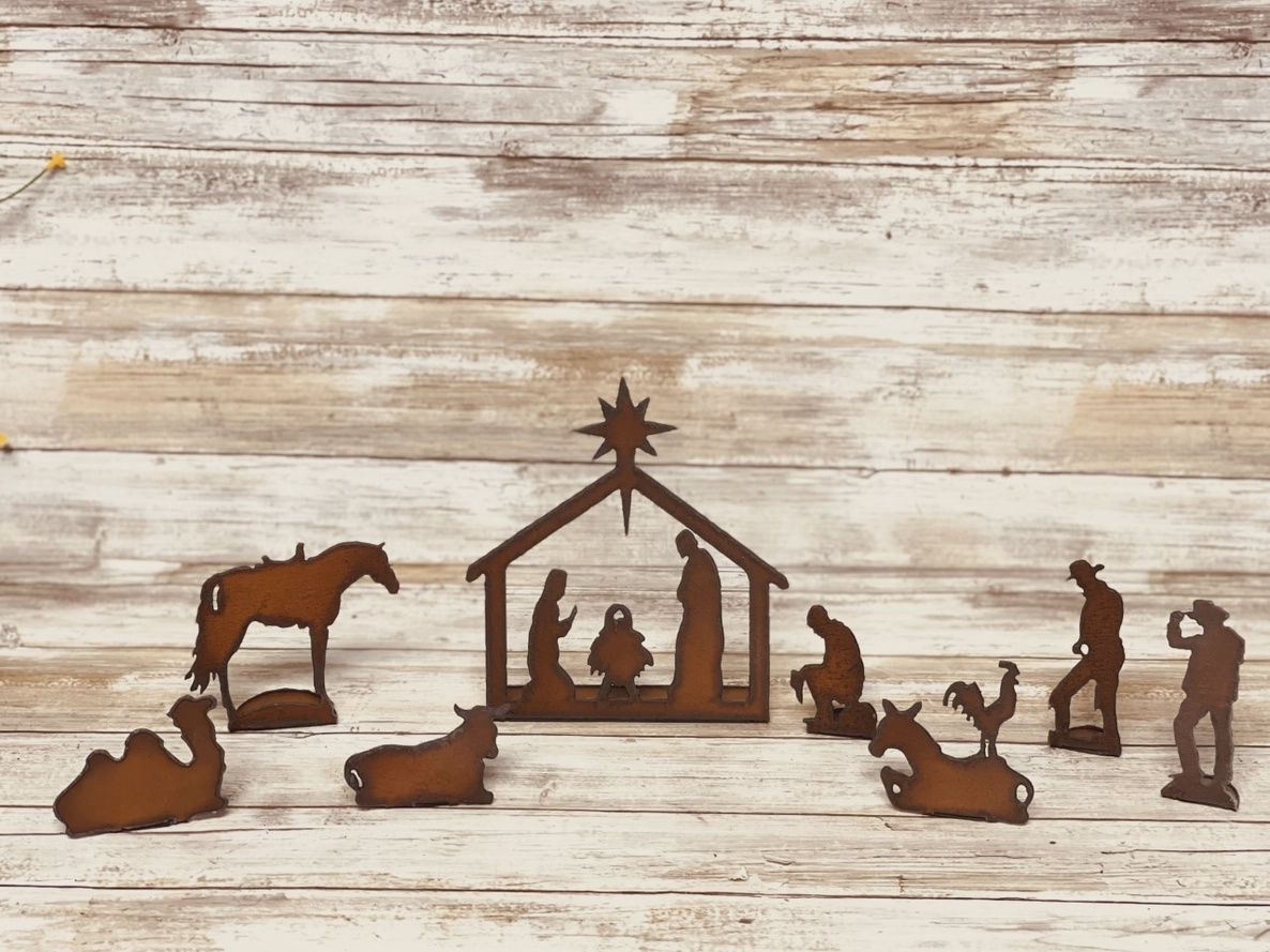 Metal Nativity Scene