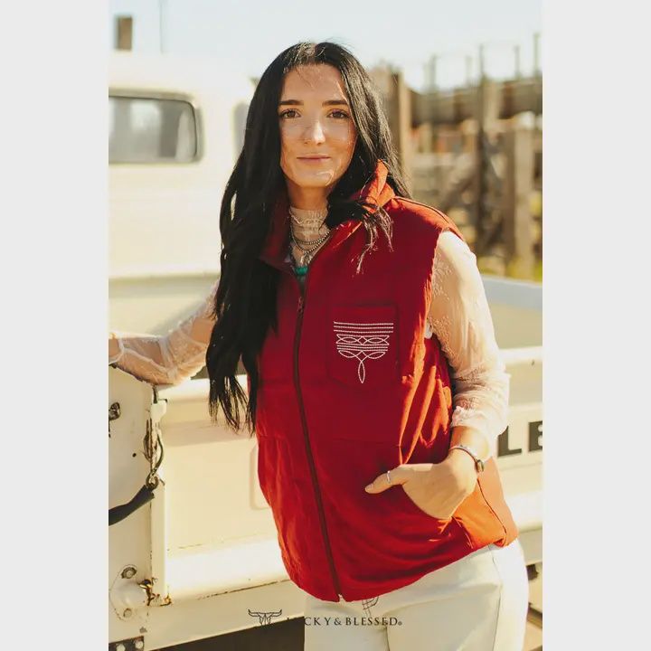 Wine Puffer Vest