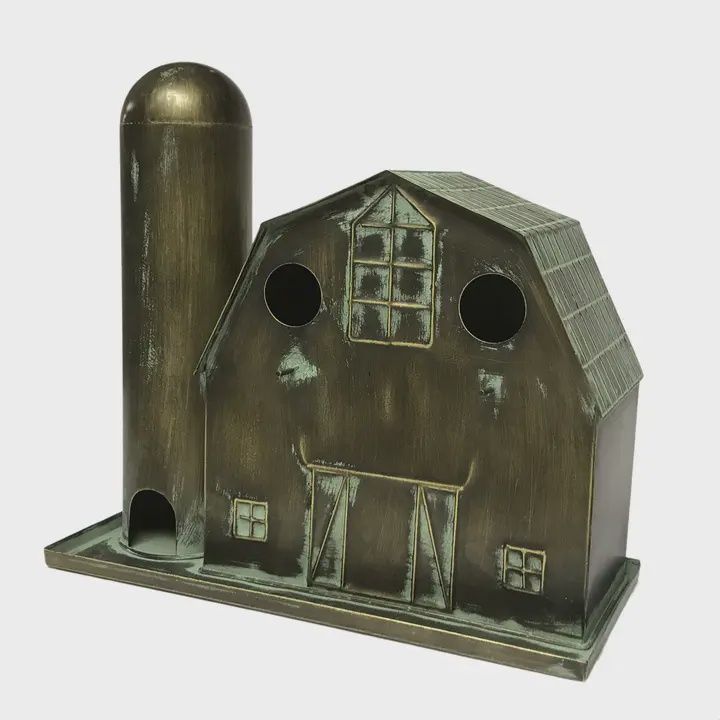 Metal Barn Silo Birdhouse