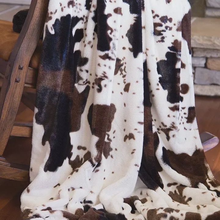 Cowhide Faux Fur Throw