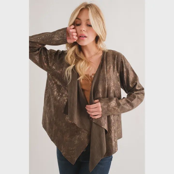 Faux Python Suede Jacket