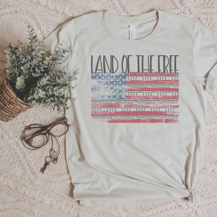 Land of the Free American Flag Tee