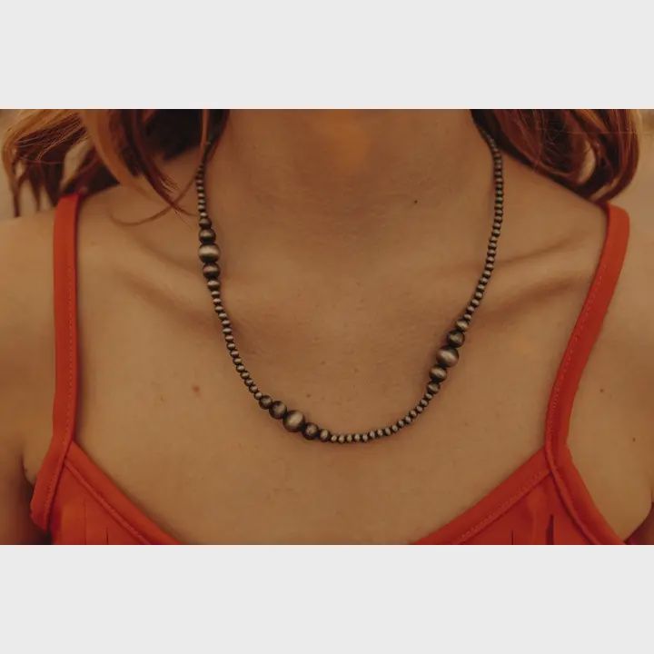 Faux Navajo Pearl Cluster Necklace