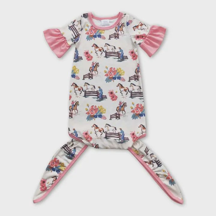 Floral Horse Rodeo Infant Gown