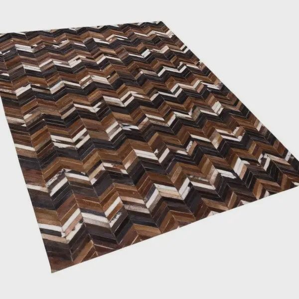 Zig Zag Patchwork Cowhide Rug
