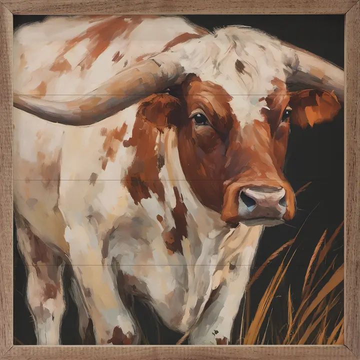 Brown &amp; White Longhorn