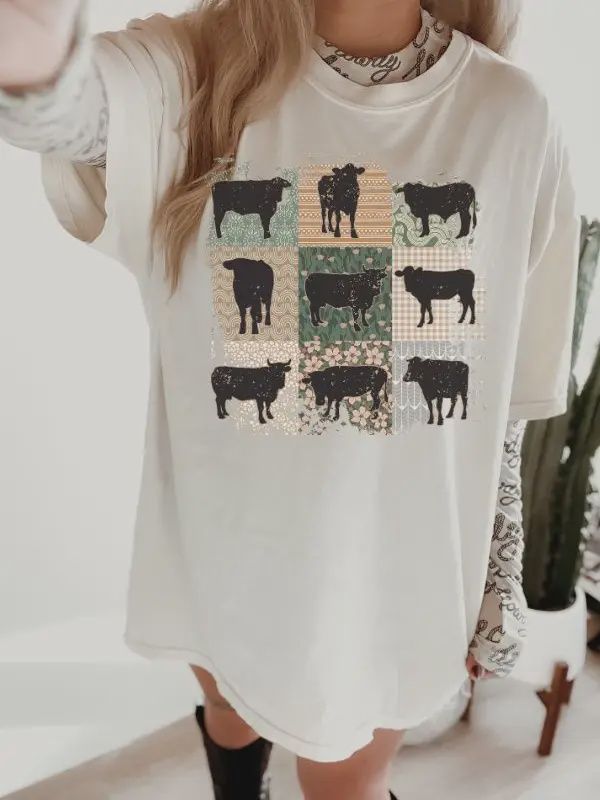 Floral Cow Comfort Tee