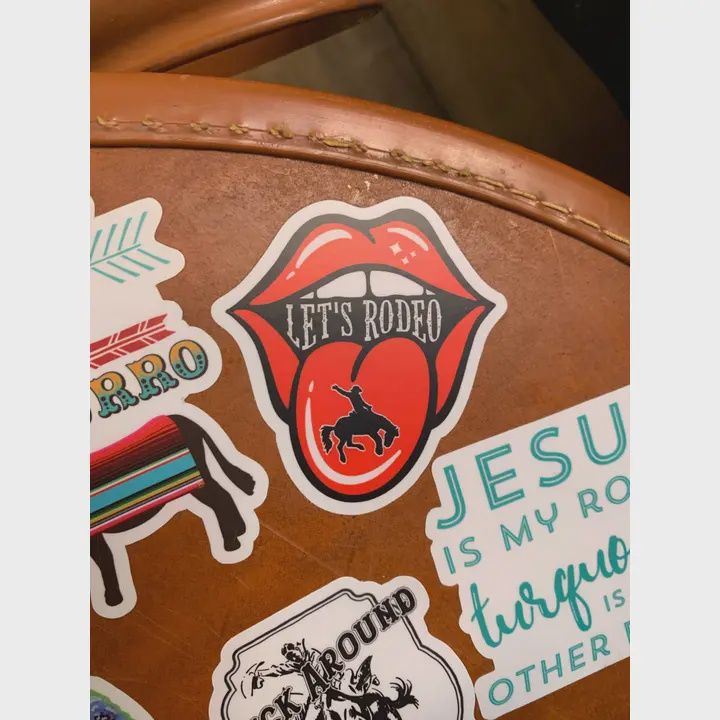 Let&#39;s Rodeo Lips Bronc Sticker