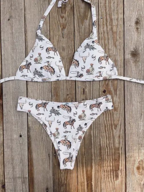 Western Horsehead Cactus Bikini Set